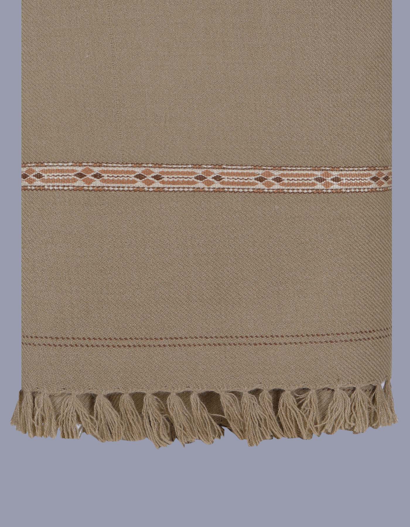Brown Plain Wool Blend Men Shawl