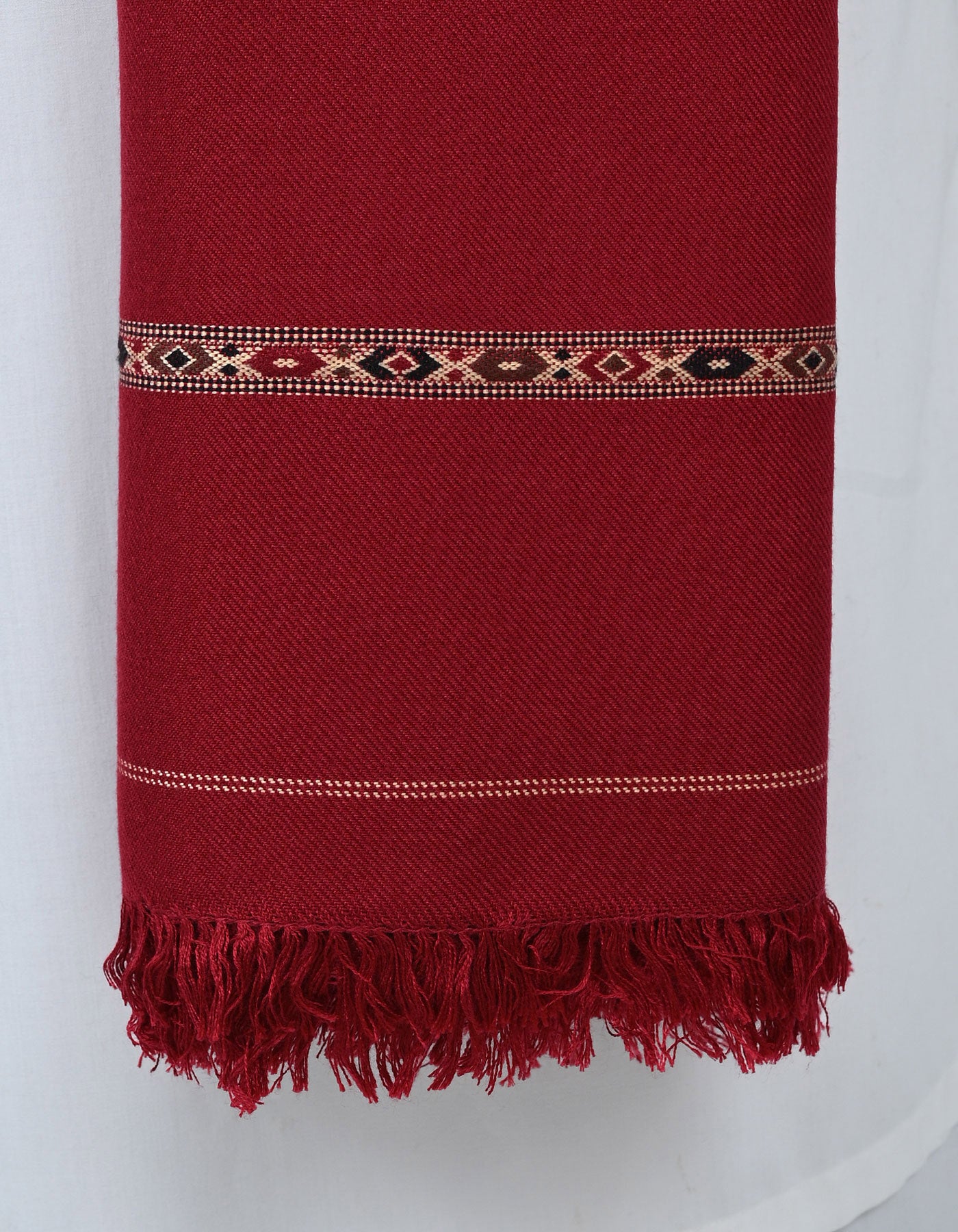 Maroon Plain 100% Acrylic Men Shawl