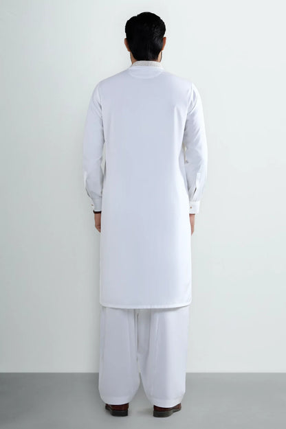 Off White Wash & Wear Shalwar Kameez