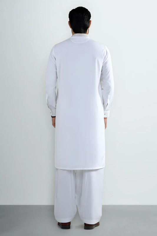 Off White Wash & Wear Shalwar Kameez