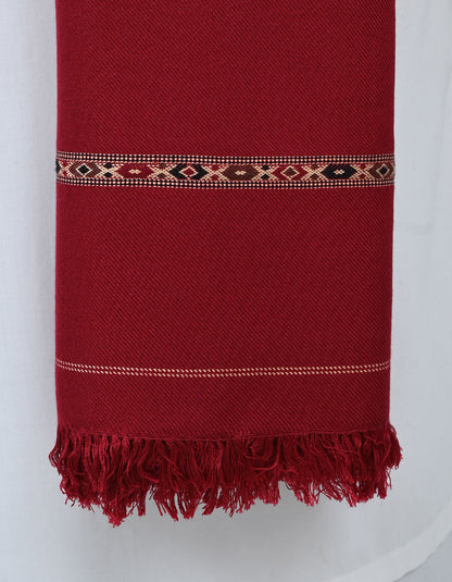 Maroon Plain 100% Acrylic Men Shawl